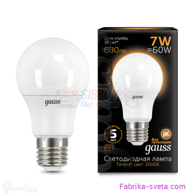 Купить по лучшей цене Лампа Gauss LED A60 E27 7W только на SIBBUY Мир продаж